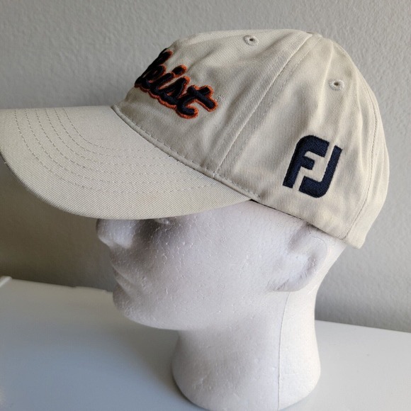 Titleist FootJoy FJ Golf Hat Cap Logo Tan Blue Orange Adjustable Tigers - Picture 7 of 13